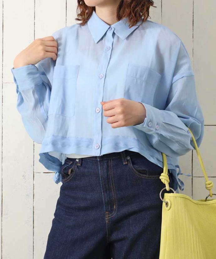 さわやかなシアーギャザーショートブラウス | ショップニュース さわやかなシアーギャザーショートブラウス | ショップニュース