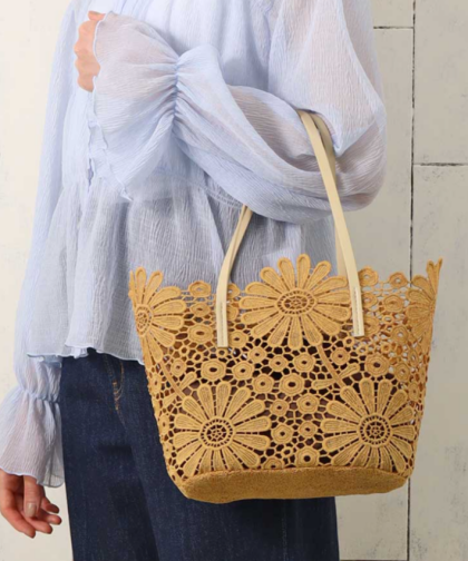 👝お花柄が可愛いかごトート👝