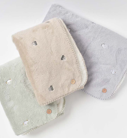 🍊動物刺繍ともこもこ素材が最強可愛いブランケット🍊