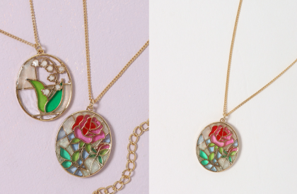 🥀春らしいレトロ感じるステンドグラス風なアクセサリー🥀