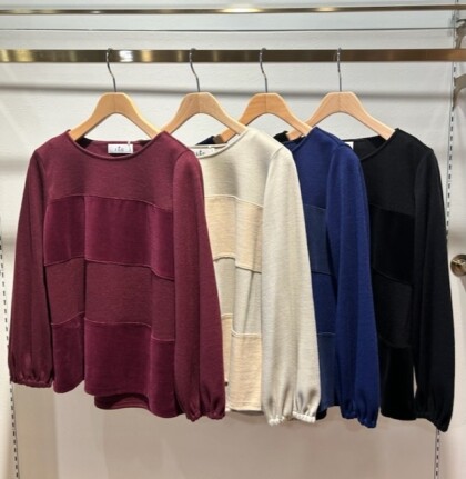 ⭐︎再入荷⭐︎ベロアボーダー切替プルオーバー