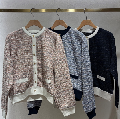 ミックスツイードジャケット風カーディガン♪