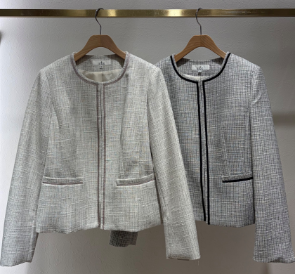 薄地ラメツイードノーカラーJK