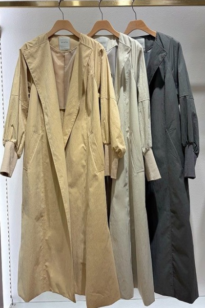 袖リブコート×ベストアンサンブル×ベイカーパンツ