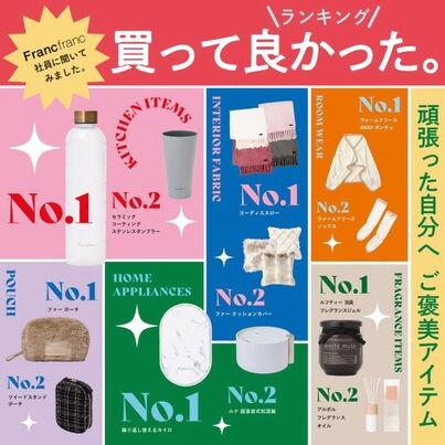 Francfrancの社員に聞いた！『買ってよかったリアルバイランキング』を発表‼