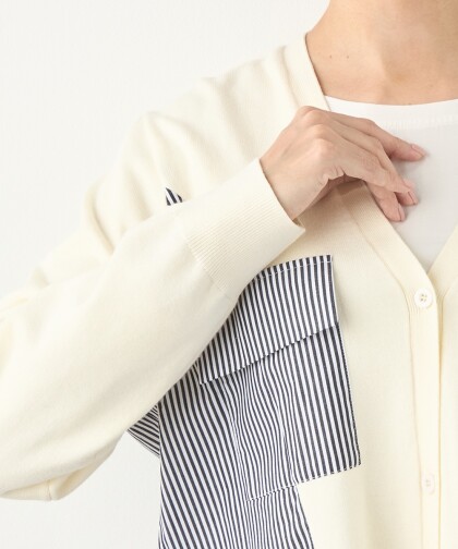 異素材使いが目を惹くカーディガン🎀