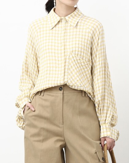 春らしさ満点♪ギンガムチェックブラウス