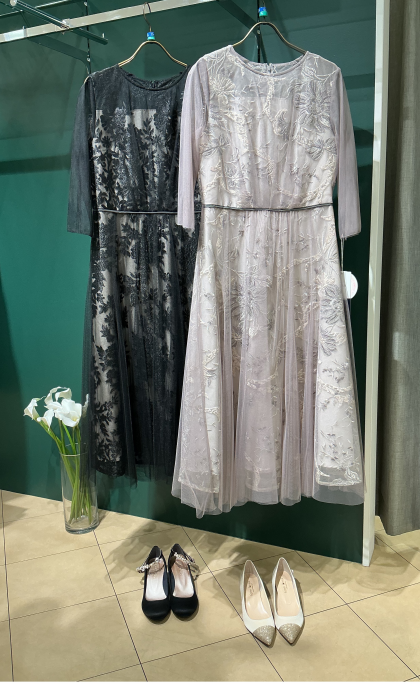 たっぷりチュールの花柄ドレス👗