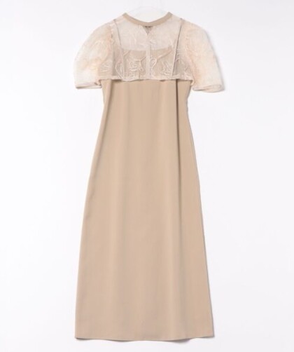 フラワー刺繍キーネックボレロ・Iラインキャミドレスセット👗