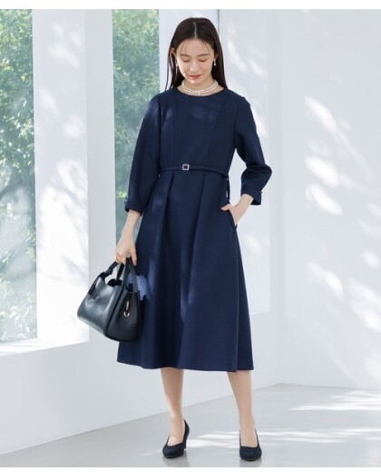 卒入学式に。[単品][手洗いOK]8分袖セレモニーワンピース(セットアップ可)