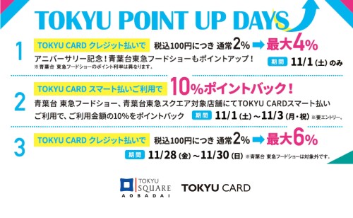 TOKYU POINT UP DAYSでお得にお買い物