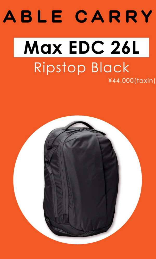 新作！ABLE CARRY MAX EDC RipStop 入荷のお知らせ