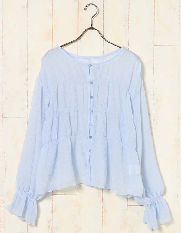 👗💙軽やかで涼しげなシアーブラウス👗💙