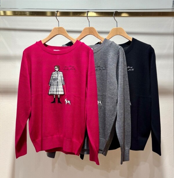 女の子柄インターシャニット