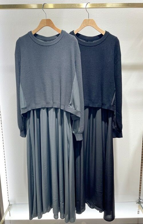 CB釦ニットドッキングワンピース