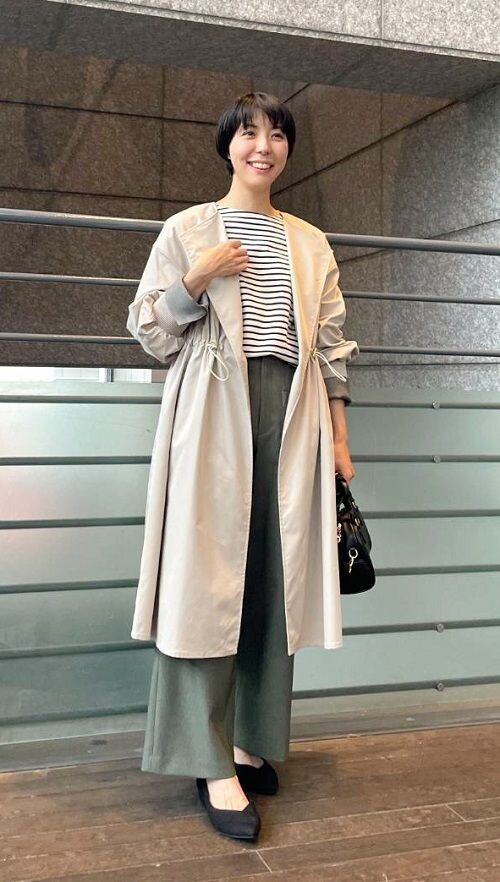 Pタッサードロストコート×ボーダーロンT×パチポケガウチョ