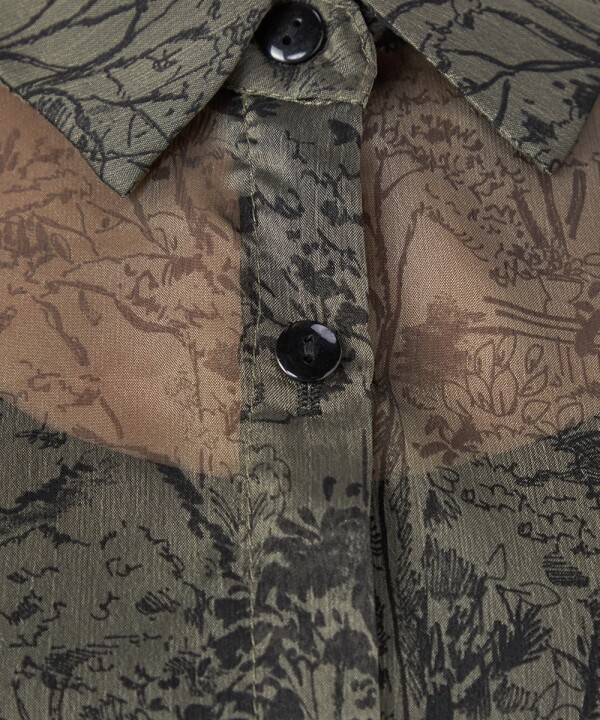 《透け感×ゆったり×アート柄》シックなチュニックブラウス