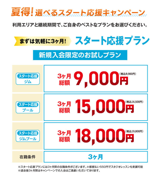 夏得！選べるスタート応援プラン！