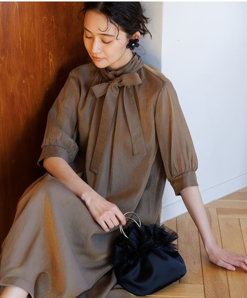 シャンブレーAラインドレス👗