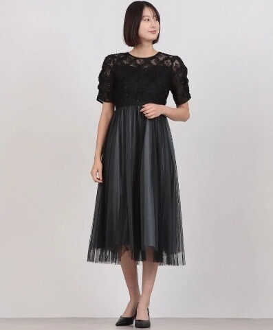 キラキラレース×チュールドレス👗