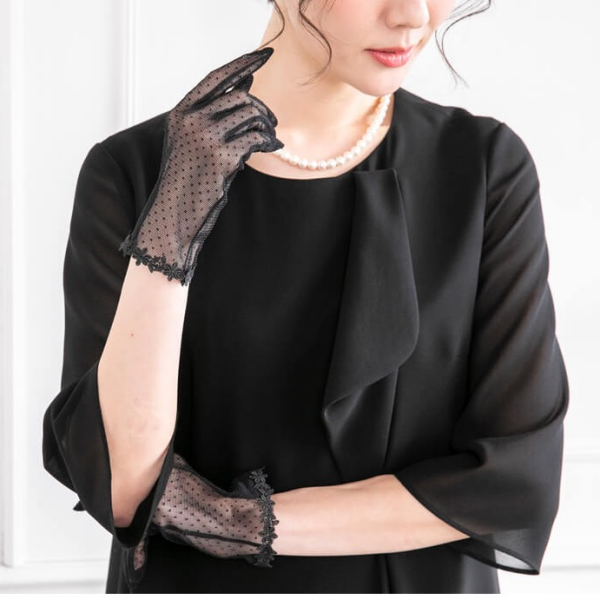 ドットチュールの、ロマンティック手袋