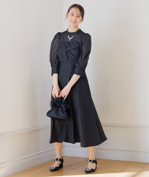 大人気♥リボンジャガードドレス👗