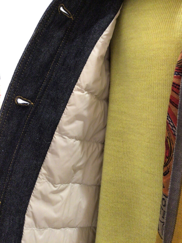 ダウンキルティング　デニムジャケット