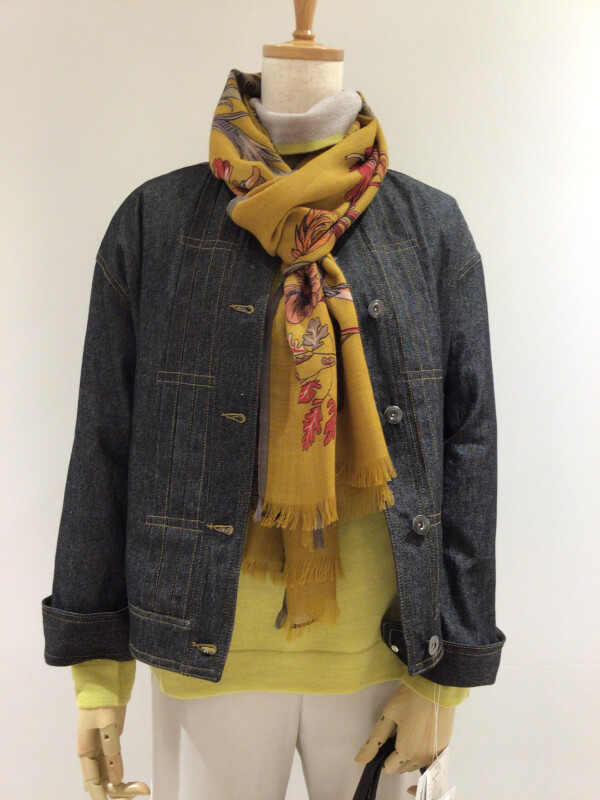 ダウンキルティング　デニムジャケット