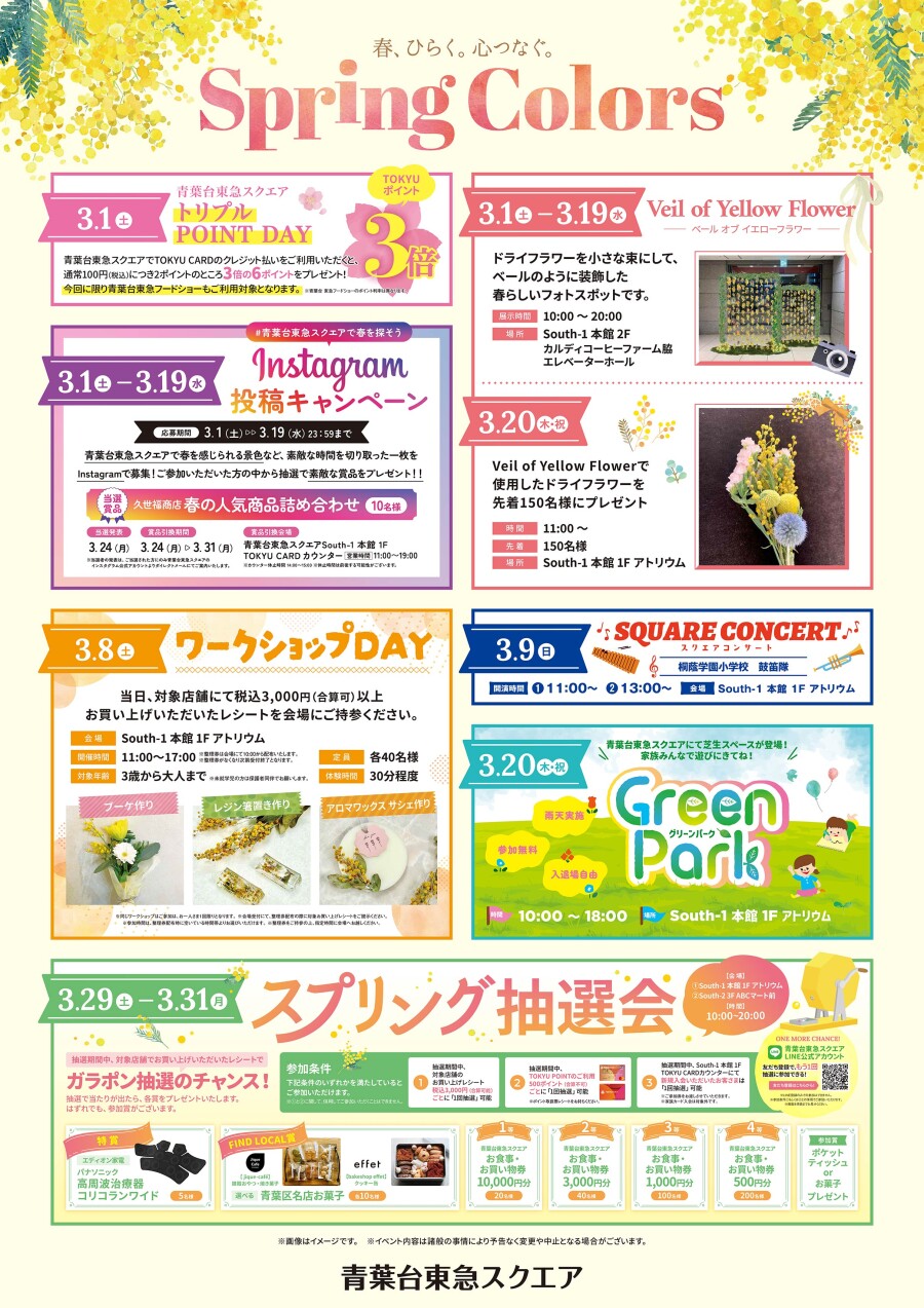 春、ひらく。心つなぐ。Spring Colors（3/1-3/31）