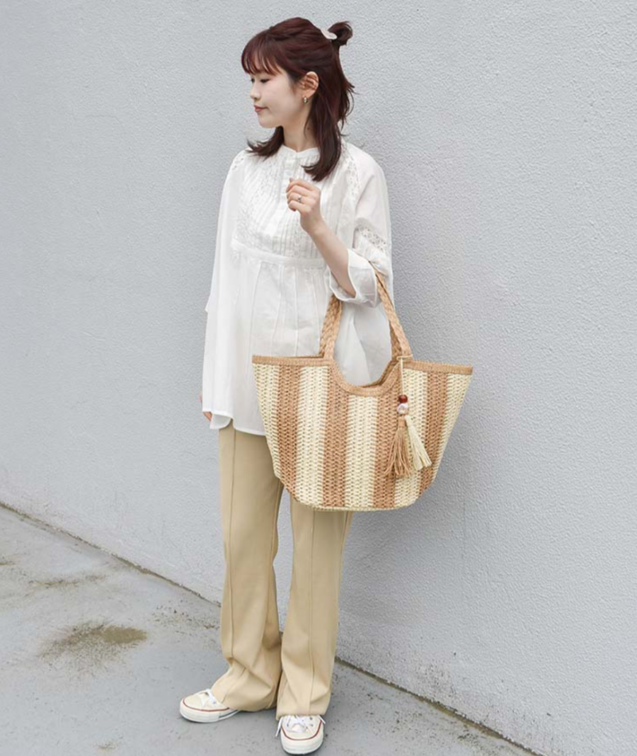 🌿ナチュラルで涼しげな素材のトートバッグ🌿