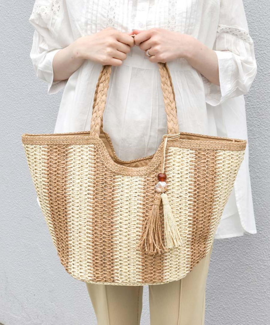 🌿ナチュラルで涼しげな素材のトートバッグ🌿