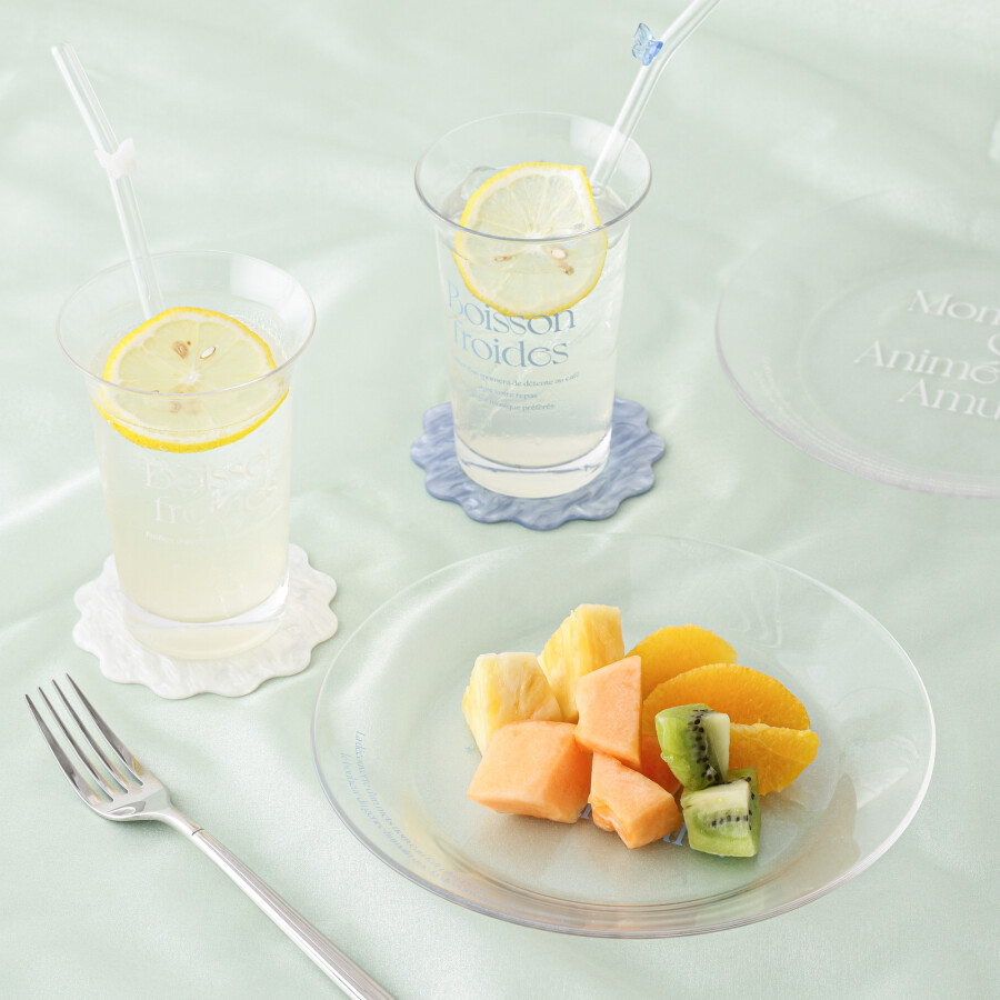 ＼夏のおうちカフェにぴったり🍋／クリアなガラスのタンブラーとプレート✨
