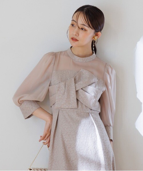 大人気♥リボンジャガードドレス👗